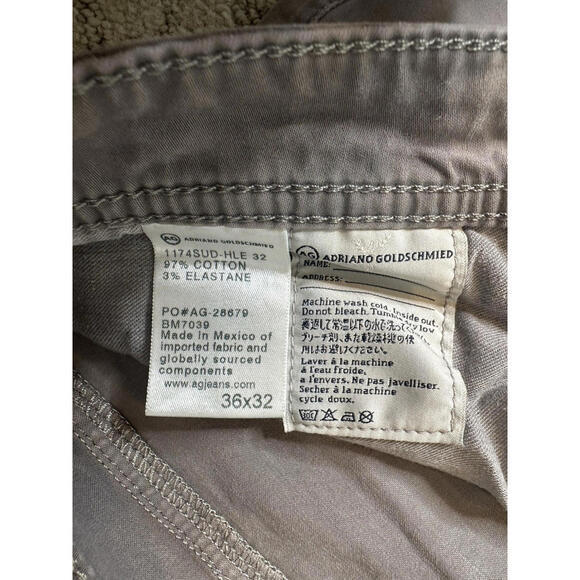 AG Adriano Goldschmied The Graduate Tailored Leg Mens 36x32 Gray Pants Stretch - Picture 7 of 9